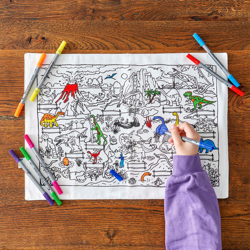 Kibakids - dinosaur placemat to go - party pack of 10