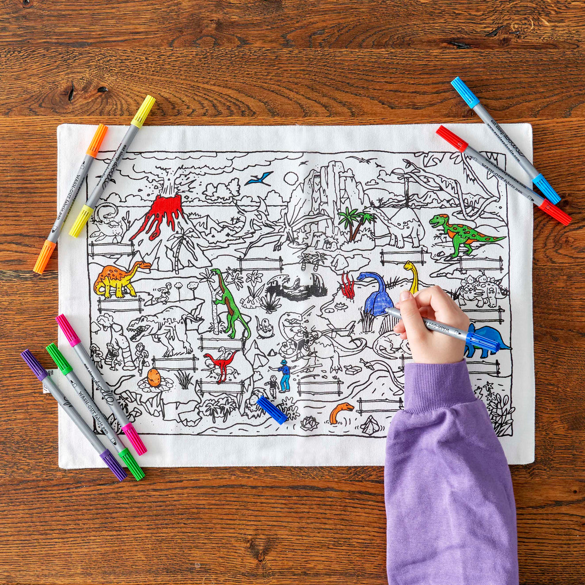 Kibakids - dinosaur placemat to go - party pack of 10