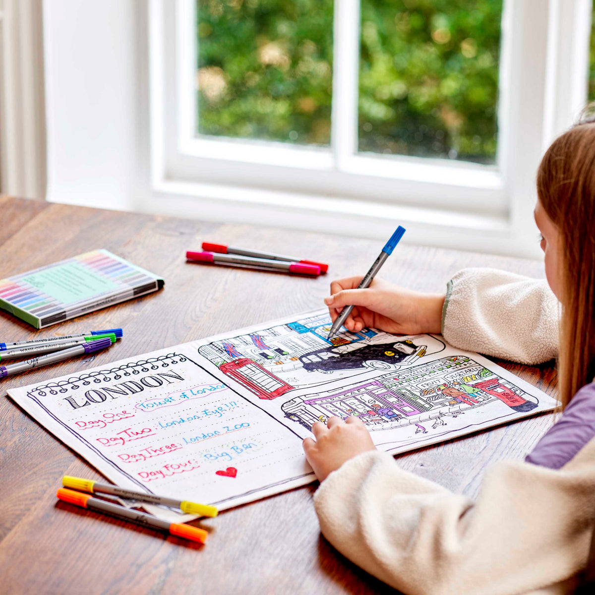 Kibakids - London Reusable Colour-In Placemat for Kids