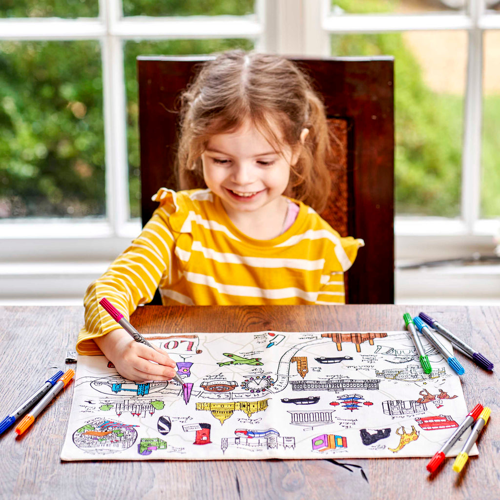 Kibakids - London Reusable Colour-In Placemat for Kids