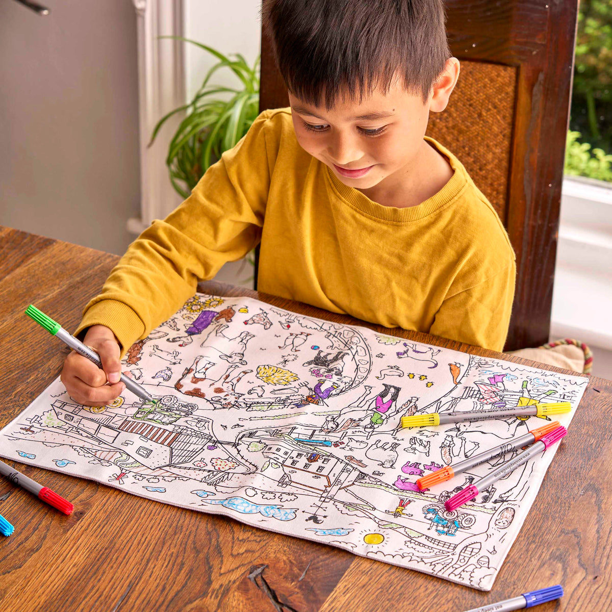 Kibakids - Farmyard Reusable Colour-In Placemat for Kids