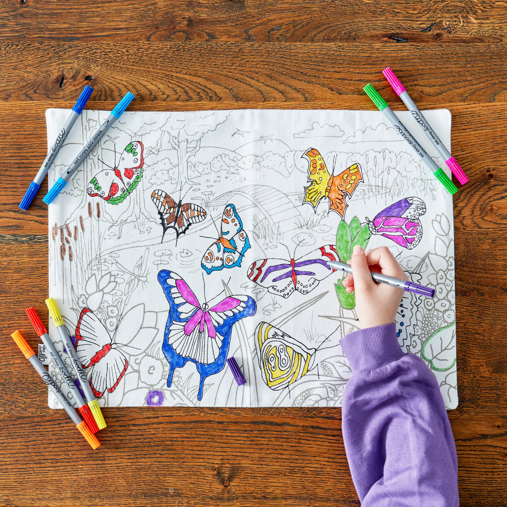 Kibakids - colour your own placemat gift bundle