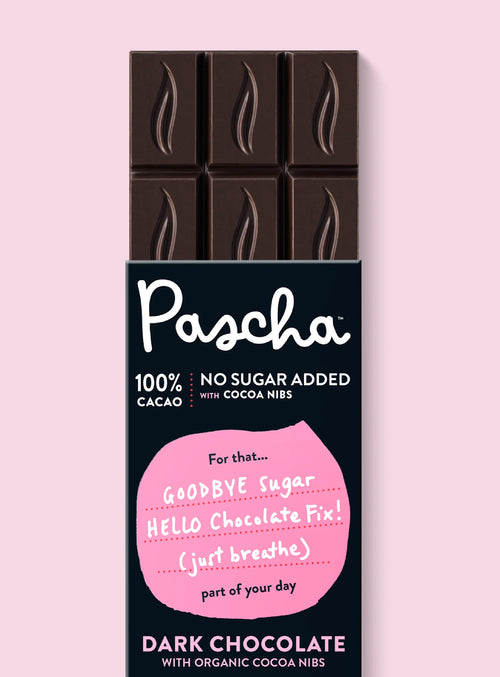 Shavelo - 100% Cacao Organic Vegan Dark Chocolate Bar with Cocoa Nibs (10 Bar Pack)