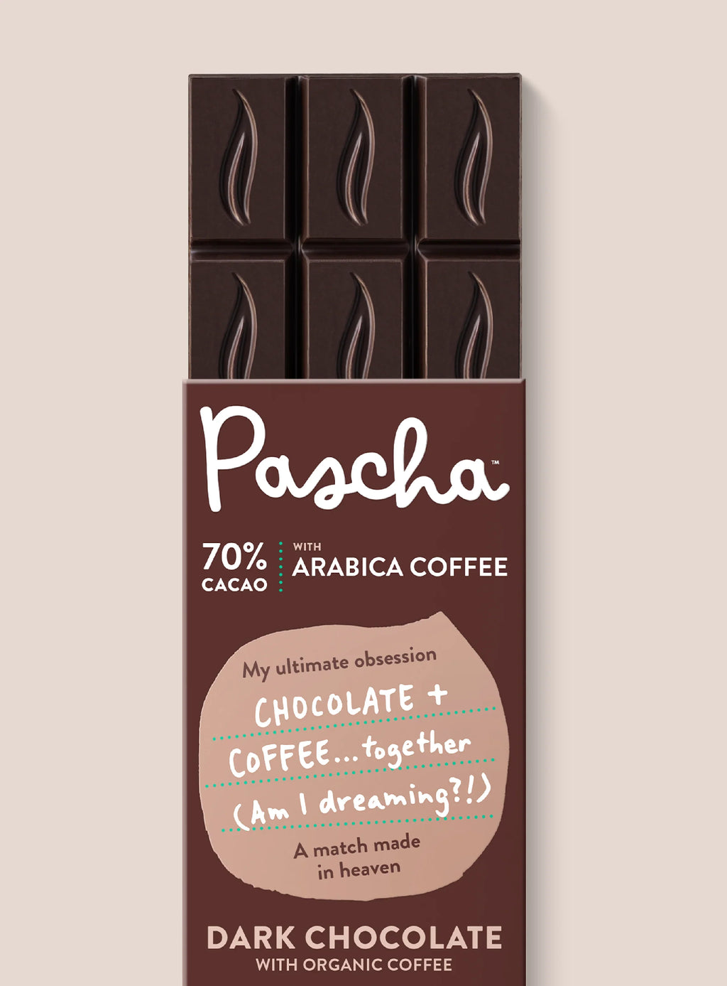 Shavelo - 70% Cacao Organic Vegan Dark Chocolate Bar with Arabica Coffee (10 Bar Pack)