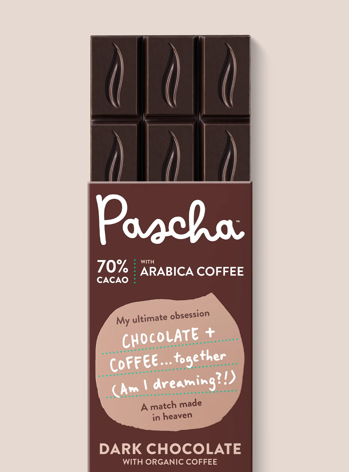 Shavelo - 70% Cacao Organic Vegan Dark Chocolate Bar with Arabica Coffee (10 Bar Pack)