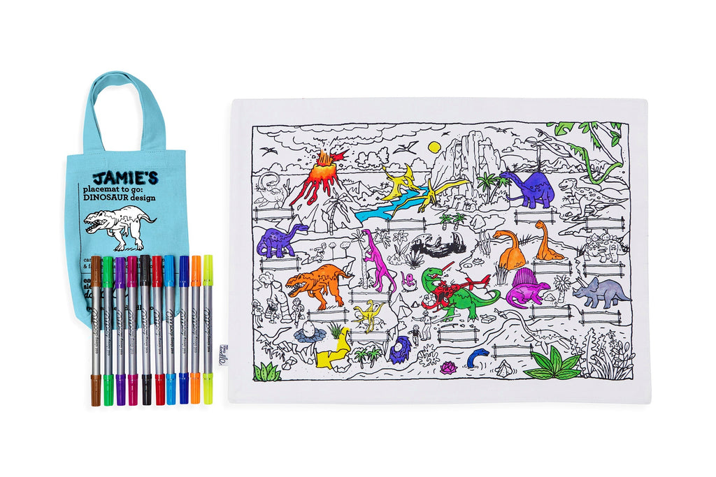 Kibakids - dinosaur placemat to go - party pack of 10