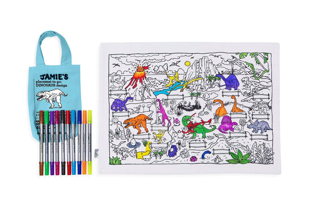 Kibakids - dinosaur placemat to go - party pack of 10