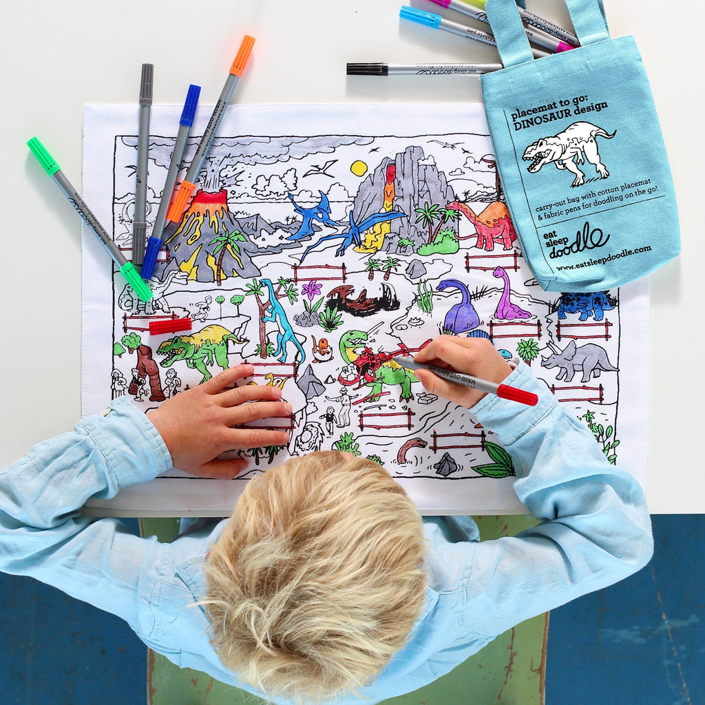 Kibakids - colour your own placemat gift bundle