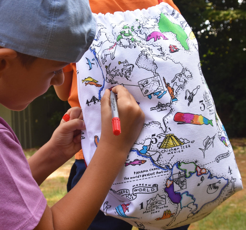 Kibakids - world map backpack