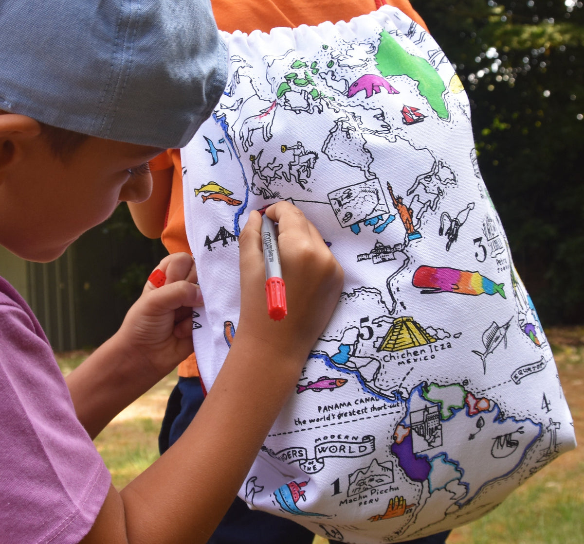 Kibakids - world map backpack