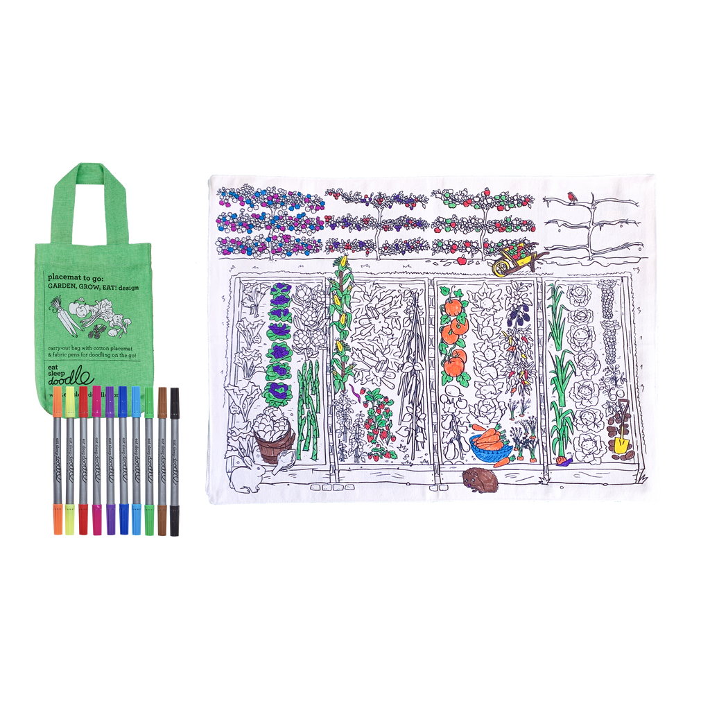 Kibakids - garden, grow, eat! placemat to go - party pack of 10
