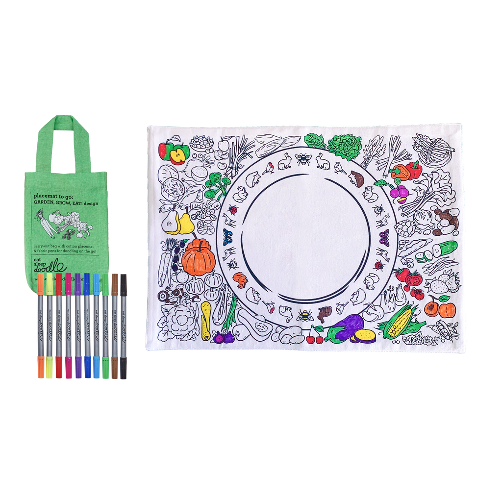 Kibakids - garden, grow, eat! placemat to go - party pack of 10