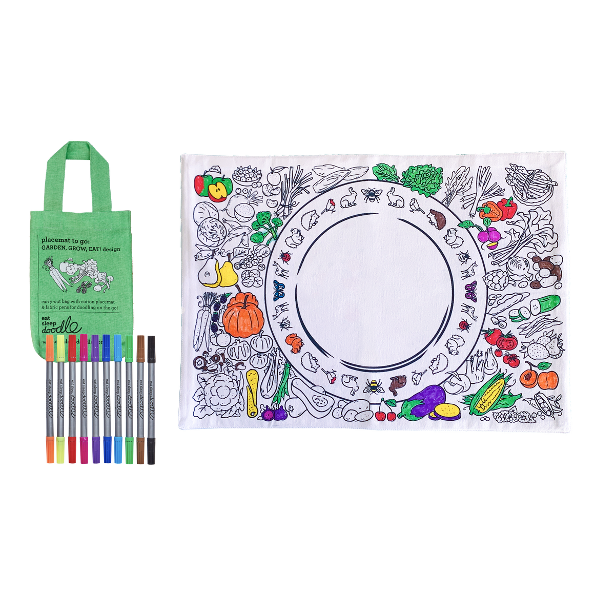 Kibakids - garden, grow, eat! placemat to go - party pack of 10