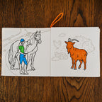 Kibakids - Farmyard Fabric Colouring Book for kids 1 years +