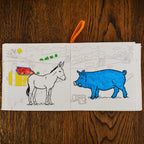 Kibakids - Farmyard Fabric Colouring Book for kids 1 years +