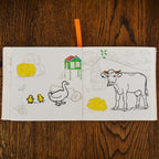 Kibakids - Farmyard Fabric Colouring Book for kids 1 years +