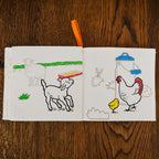Kibakids - Farmyard Fabric Colouring Book for kids 1 years +