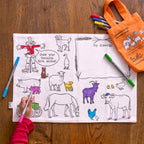 Kibakids - Farmyard Reusable Colour-In Placemat for Kids