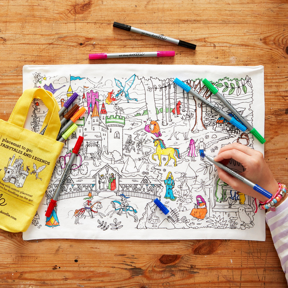 Kibakids - colour your own placemat gift bundle