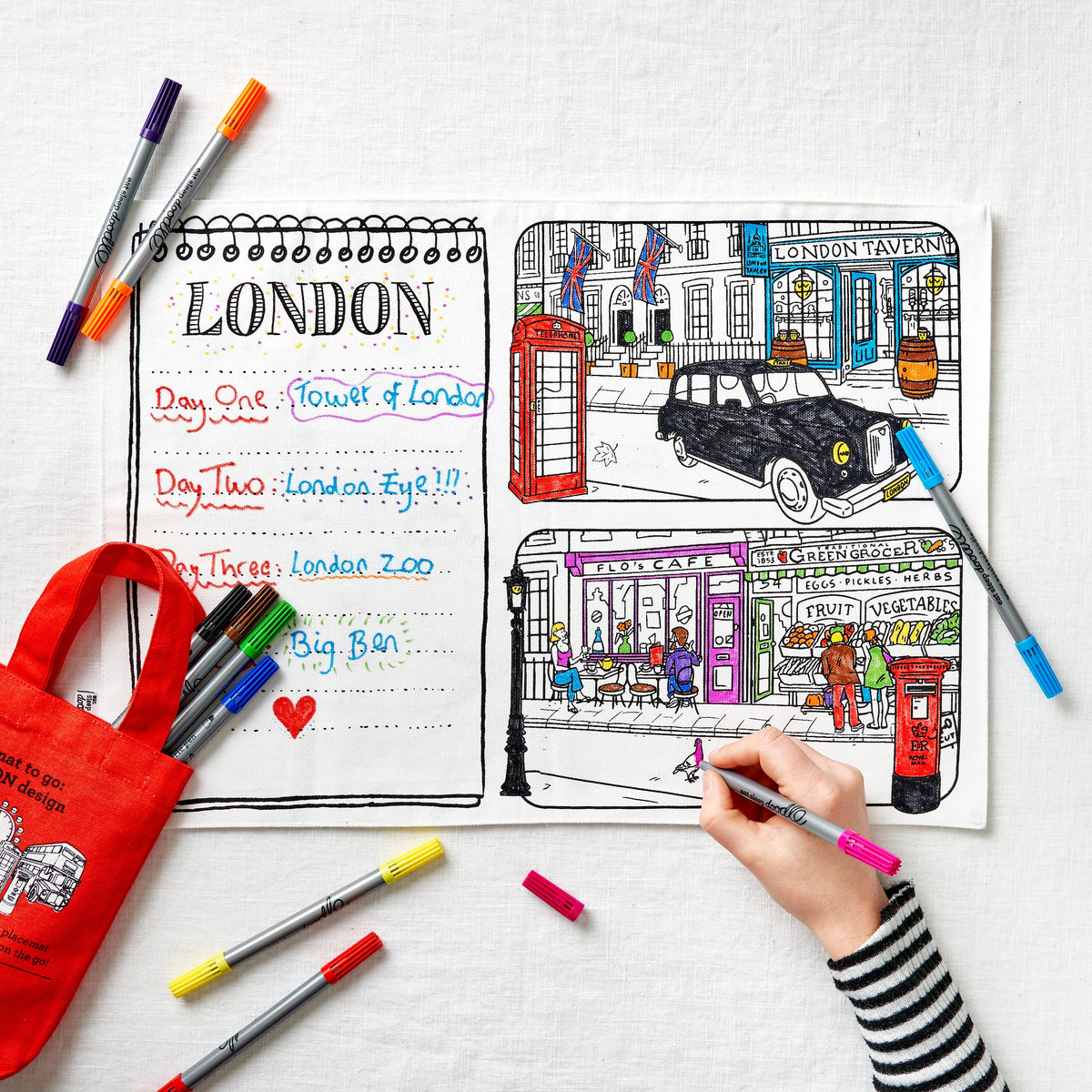 Kibakids - London Reusable Colour-In Placemat for Kids