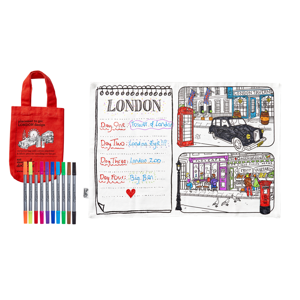 Kibakids - London placemat to go - party pack of 10