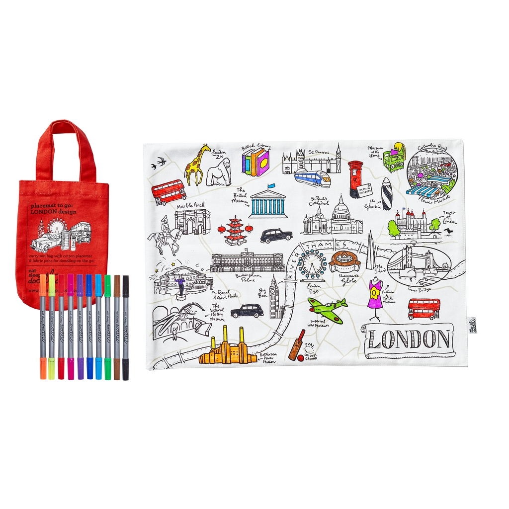 Kibakids - London Reusable Colour-In Placemat for Kids