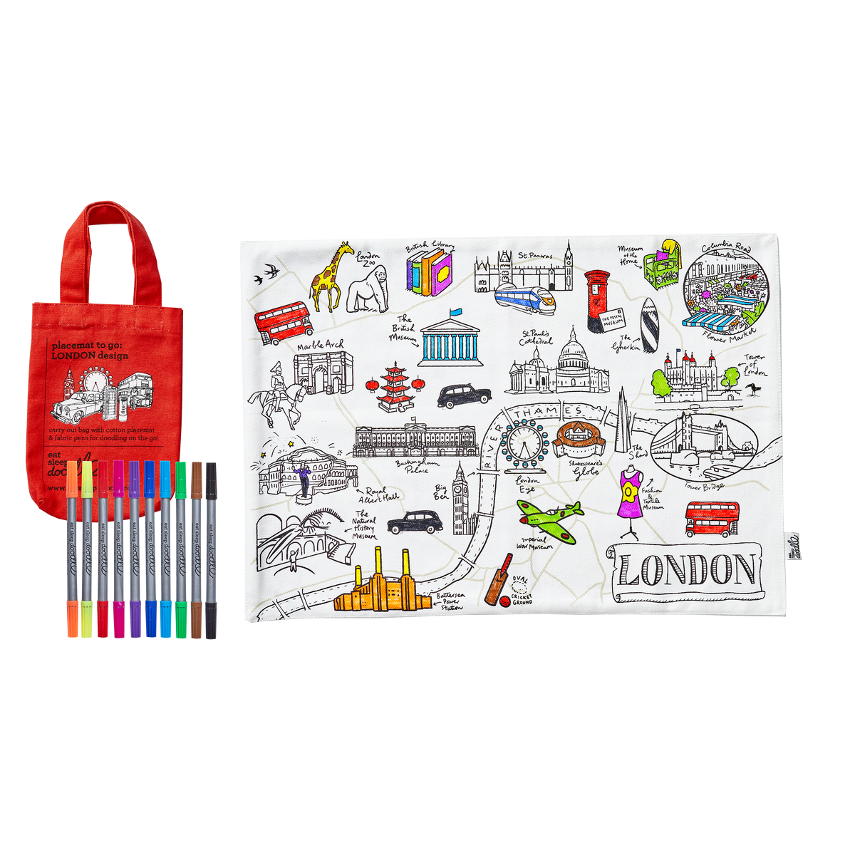 Kibakids - London Reusable Colour-In Placemat for Kids