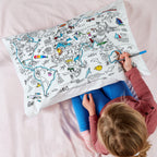 Kibakids - world map pillowcase