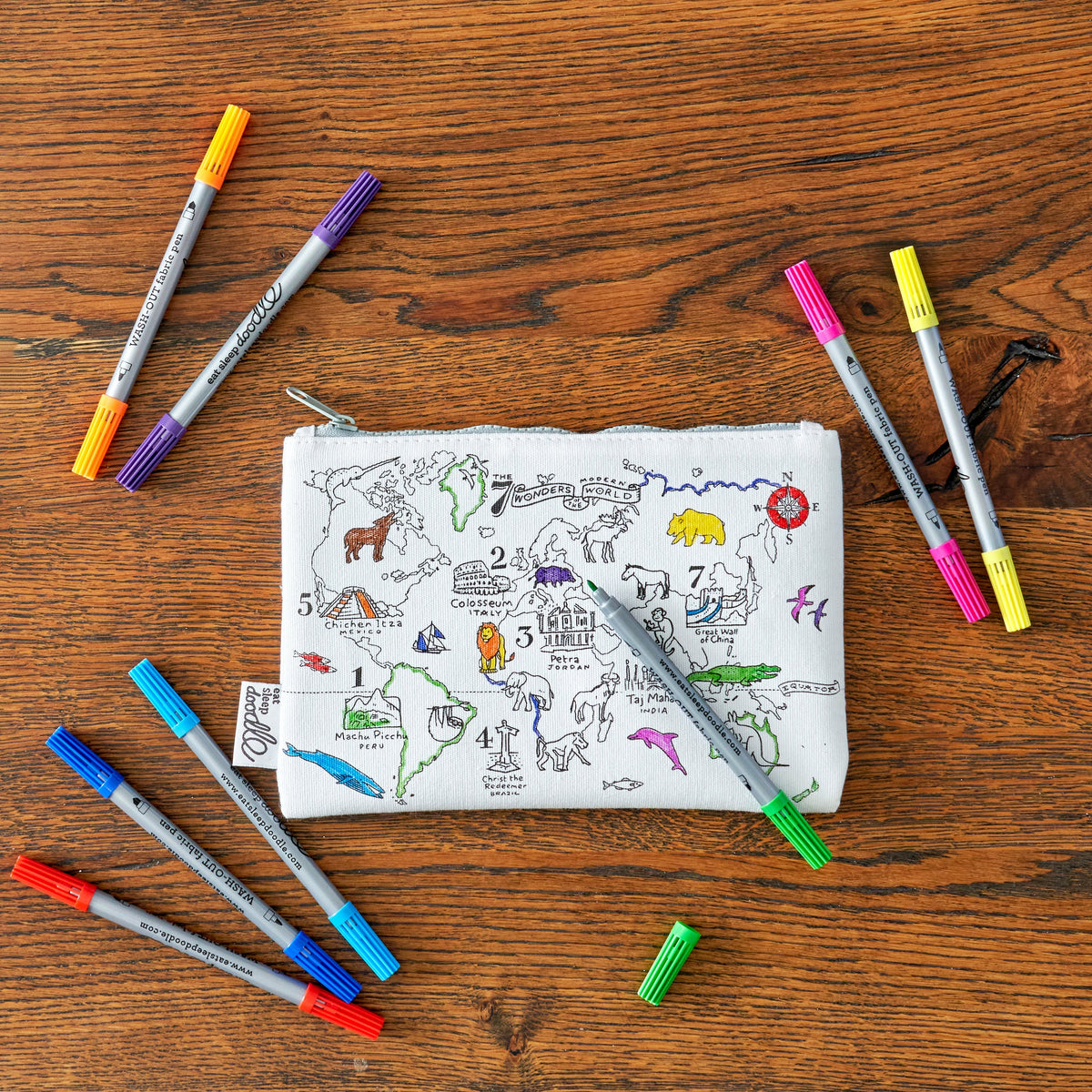 Kibakids - world map pencil case