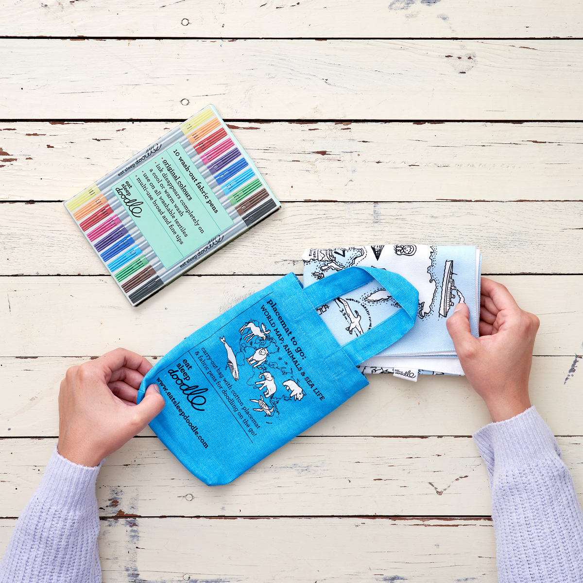 Kibakids - world map placemat to go - party pack of 10