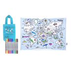 Kibakids - World Map Reusable Colour-In Placemat for Kids