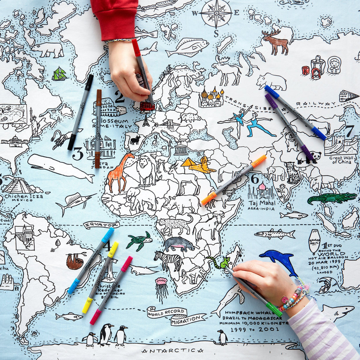 Kibakids - world map tablecloth