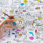 Kibakids - colour in world map wrapping paper (3 sheets)