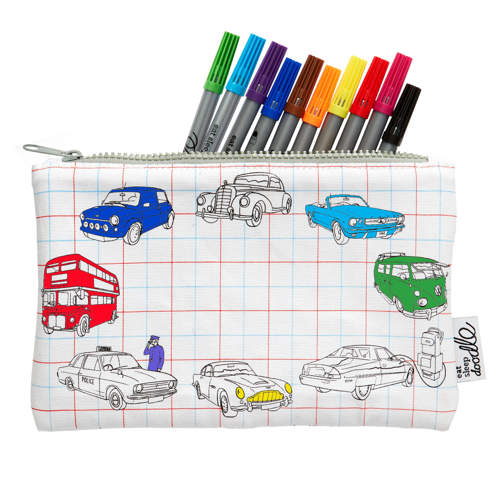 Kibakids - cars, trucks & tractors pencil case - party pack of 10