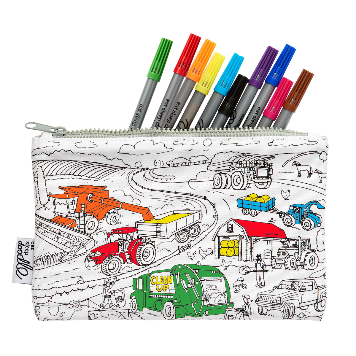 Kibakids - cars, trucks & tractors pencil case