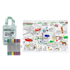 Kibakids - cars, trucks & tractors placemat to go - party pack of 10
