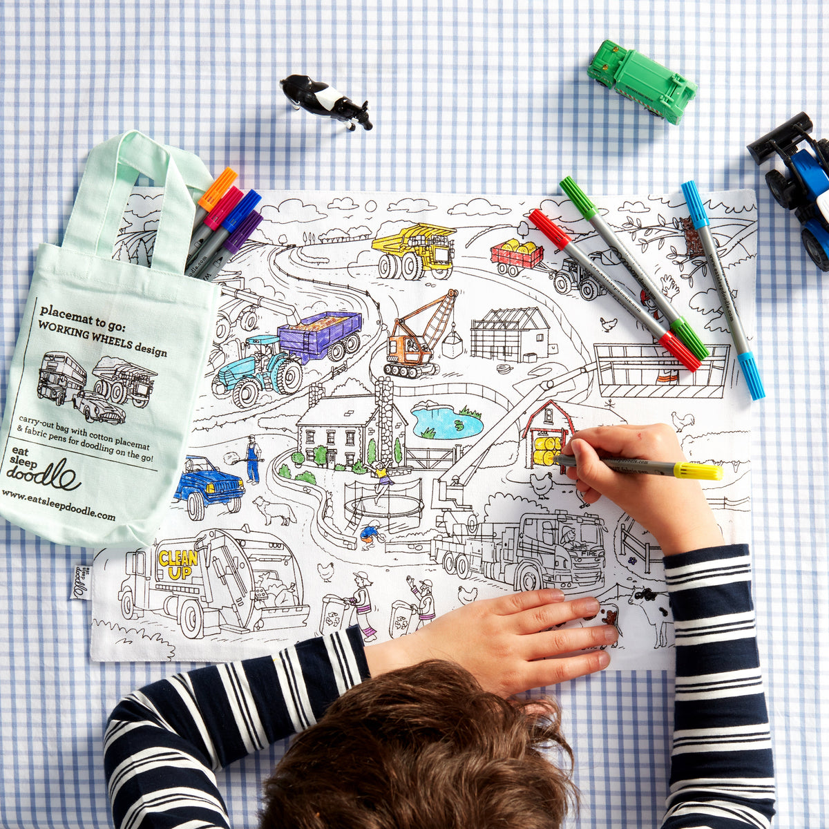 Kibakids - colour your own placemat gift bundle