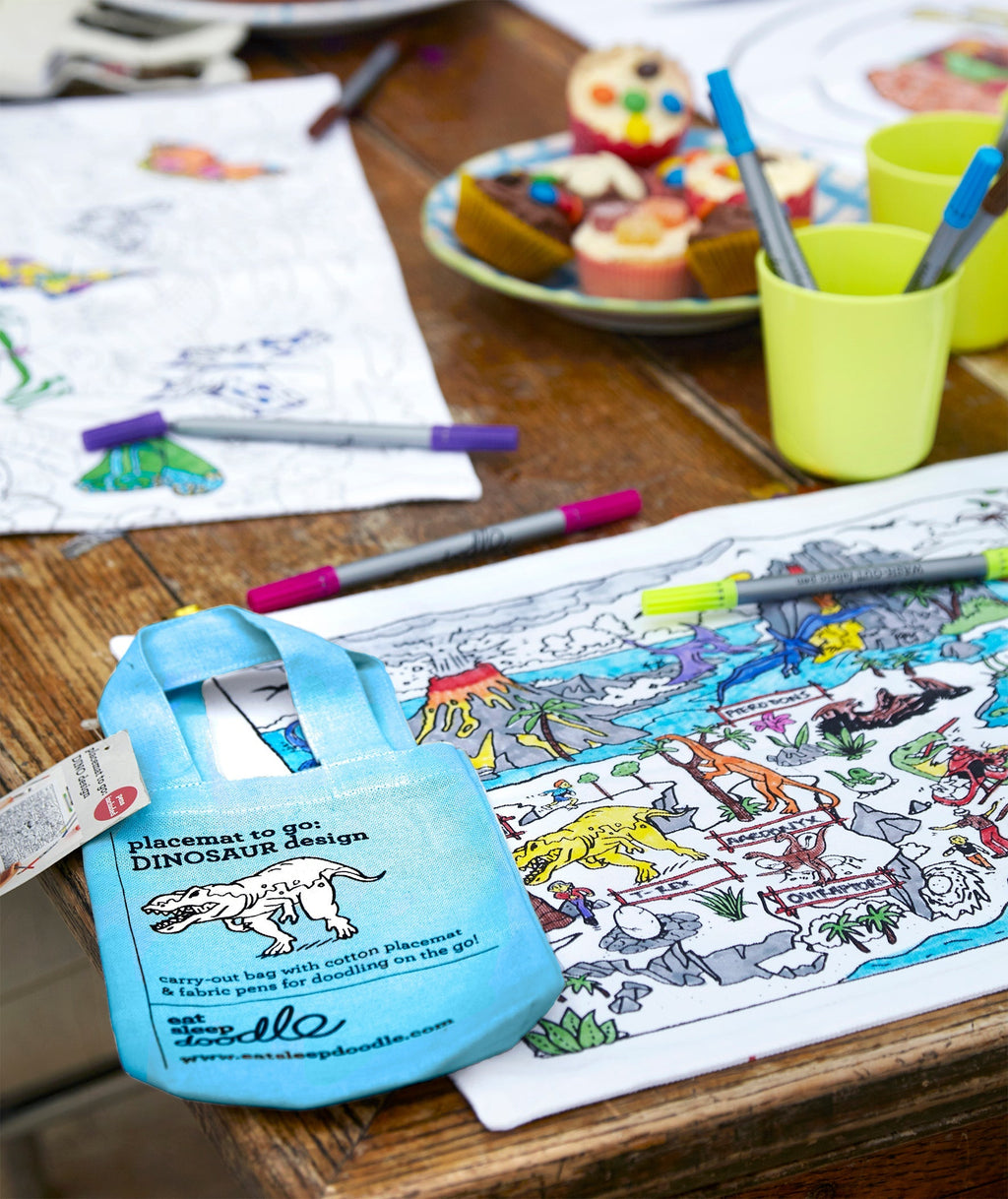 Kibakids - dinosaur placemat to go - party pack of 10