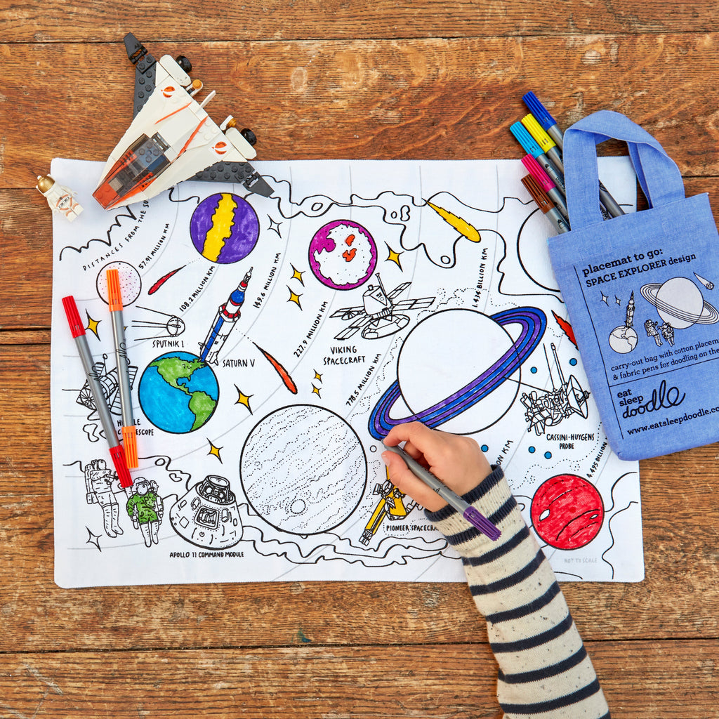 Kibakids - colour your own placemat gift bundle