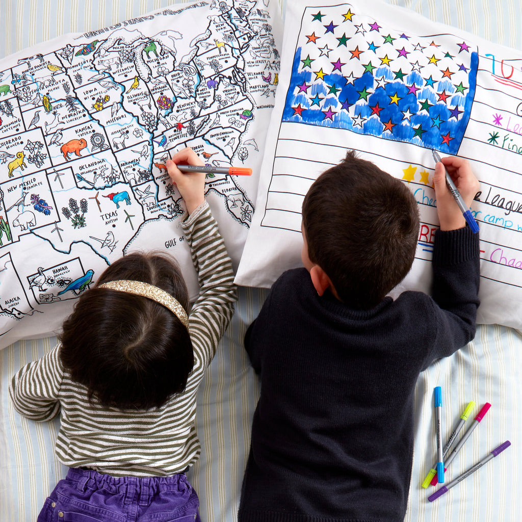 Kibakids - US map pillowcase