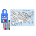 Kibakids - USA Map Reusable Colour-In Placemat for Kids