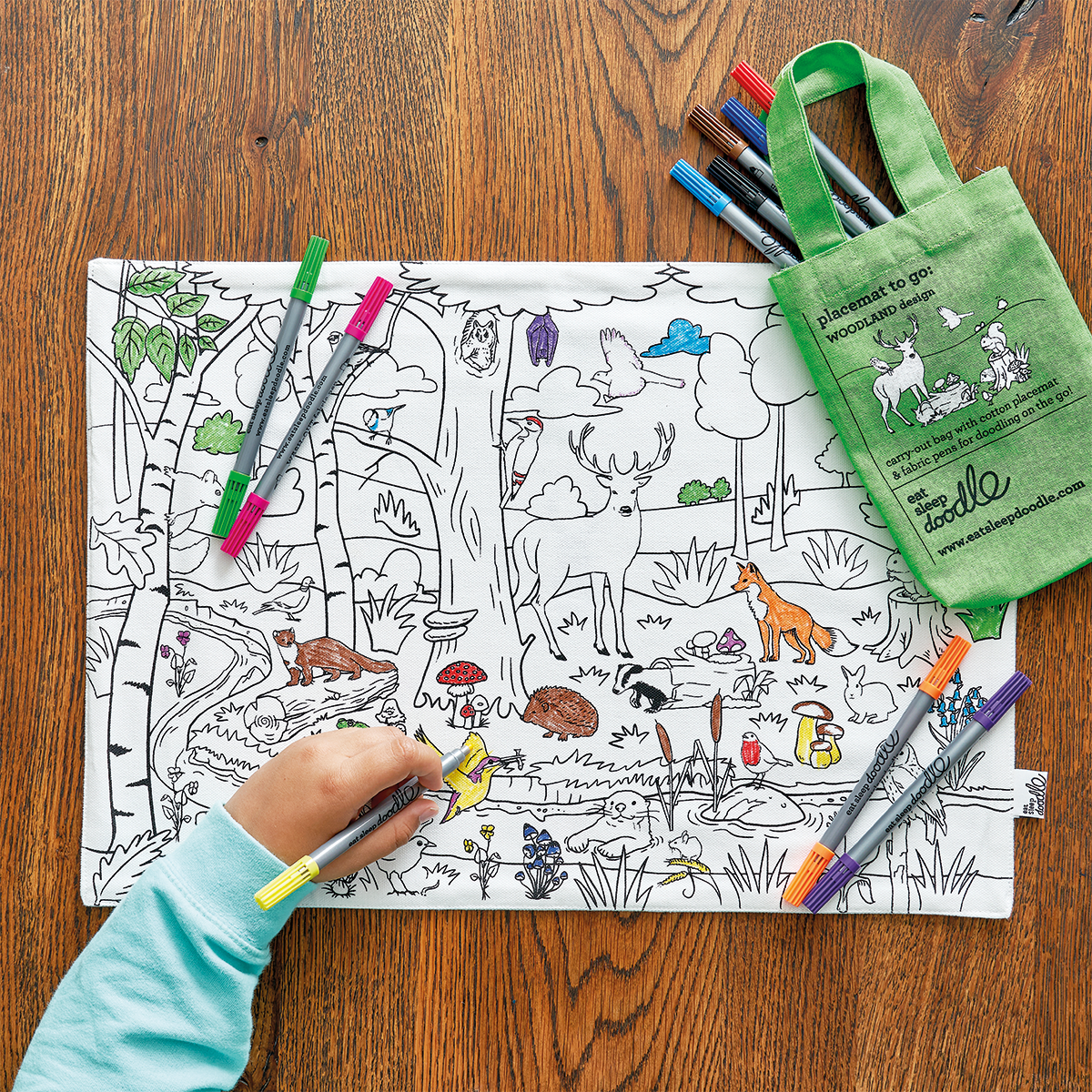Kibakids - colour your own placemat gift bundle