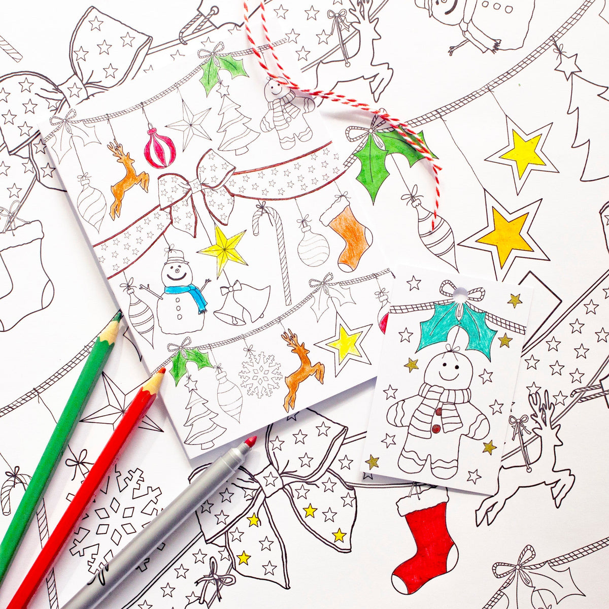 Kibakids - colour-in Christmas craft activity pack