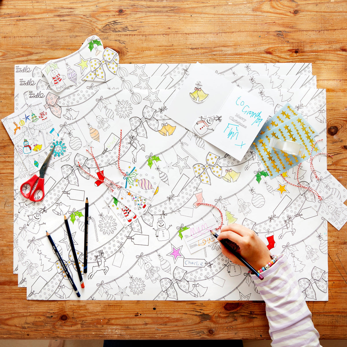 Kibakids - colour-in Christmas craft activity pack