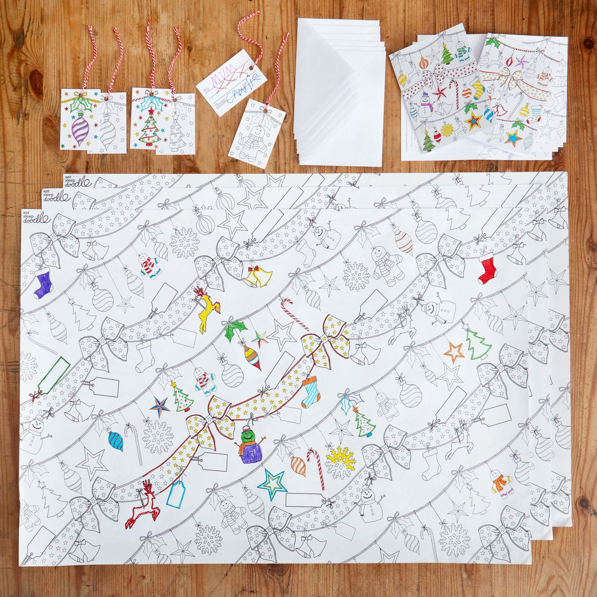 Kibakids - colour-in Christmas craft activity pack