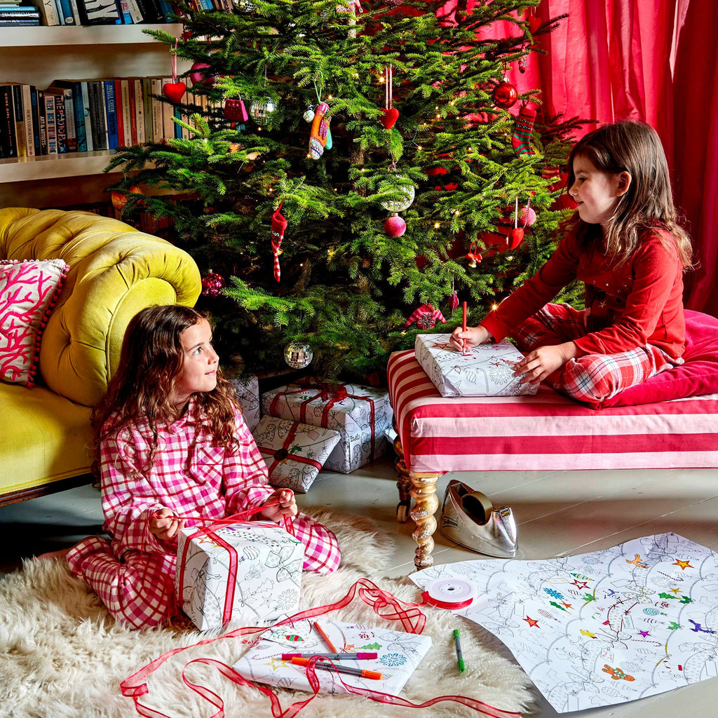 Kibakids - colour in Christmas wrapping paper (3 sheets)