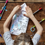 Kibakids - colour in world map wrapping paper (3 sheets)