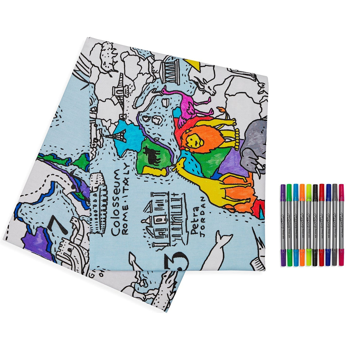 Kibakids - world map tablecloth