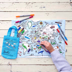 Kibakids - colour your own placemat gift bundle