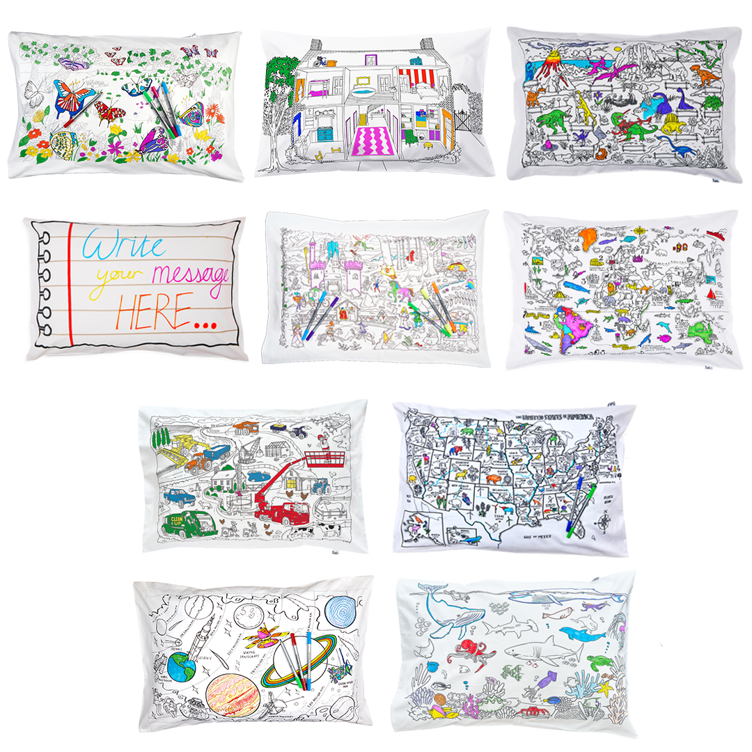 Kibakids - ultimate sleepover bundle - colour your own pillowcase